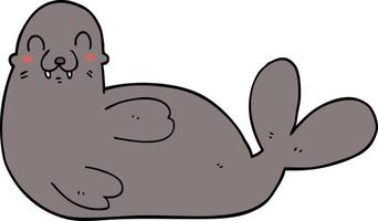 doodle character cartoon seal vector