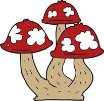 doodle cartoon mushrooms vector