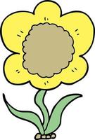 doodle cartoon flower vector