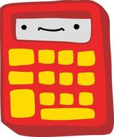 doodle character cartoon calculator vector