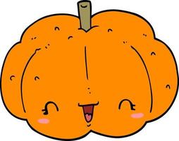 doodle character cartoon pumpkin vector