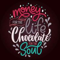 Chocolate hand lettering colorful  quote vector