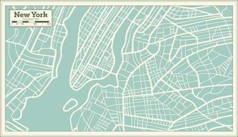 mapa de nueva york usa en estilo retro. vector