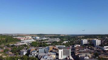An Airplane is preparing to Land at London Luton Airport, Lower Altitude Flight Level to land at London Luton Airport video