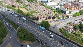 Beautiful Aerial View of British Motorways and roads With Traffic video