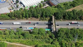 Beautiful Aerial View of British Motorways and roads With Traffic video