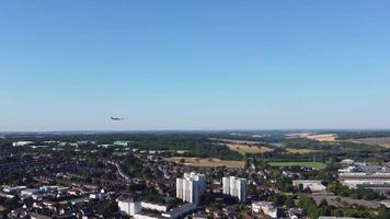 An Airplane is preparing to Land at London Luton Airport, Lower Altitude Flight Level to land at London Luton Airport video