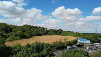 Beautiful Aerial View of British Motorways and roads With Traffic video