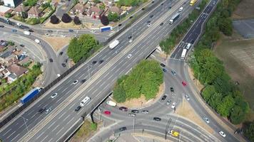 Beautiful Aerial View of British Motorways and roads With Traffic video