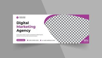 Digital marketing agency social media cover template design vector