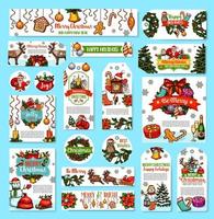 Christmas holidays wishes vector greeting cards