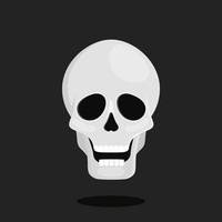 Skull on black background. Vector cartoon illustration for halloween
