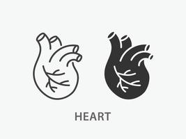 Human heart icon. Vector illustration for graphic and web design.