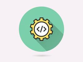 Programming code icon for graphic and web design. vector