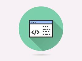 Programming code icon for graphic and web design. vector