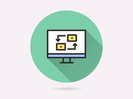 Programming screen icon for graphic and web design. vector