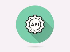 icono de API para diseño gráfico y web. vector