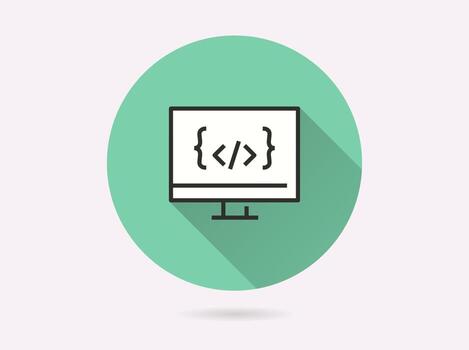 Programming icon for graphic and web design. vector