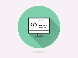 Coding icon for graphic and web design. vector