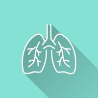 icono de pulmones humanos para diseño gráfico y web. vector