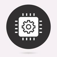 Microprocessor - vector icon. Illustration isolated. Simple pictogram.