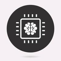 Artificial brain - vector icon. Illustration isolated. Simple pictogram.