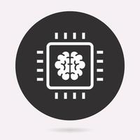 Artificial brain - vector icon. Illustration isolated. Simple pictogram.