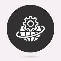 Global artificial intelligence - vector icon. Illustration isolated. Simple pictogram.