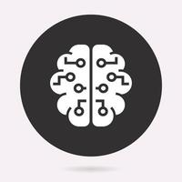 Brain - vector icon. Illustration isolated. Simple pictogram.