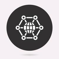 Global artificial intelligence - vector icon. Illustration isolated. Simple pictogram.