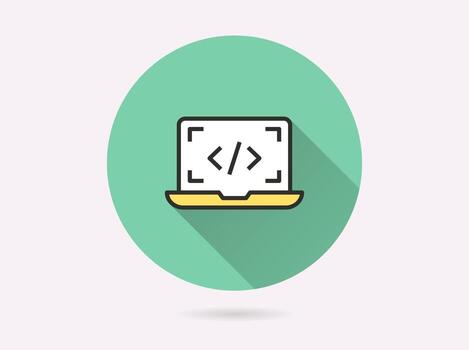 Coding icon for graphic and web design. vector