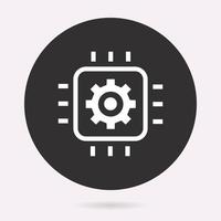 Microprocessor - vector icon. Illustration isolated. Simple pictogram.