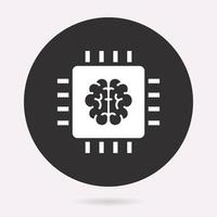 Artificial brain - vector icon. Illustration isolated. Simple pictogram.