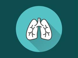 icono de pulmones humanos para diseño gráfico y web. vector