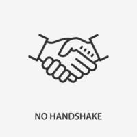 No handshake line icon on white background. vector