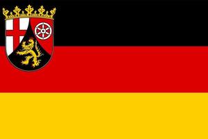 Rhineland-Palatinate flag, state of Germany. Vector illustration.