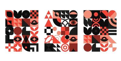 Bauhaus geometric design with eyes elements vector