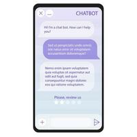 User interface of Chatbot window. User interface of application with online dialogue. Conversation with a robot assistant vector