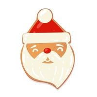 Christmas gingerbread cookie.Biscuit character figure. Vector illustration for new year design.