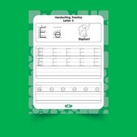 Alphabet tracing worksheet with letter and vocabulary vector