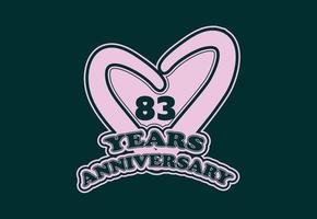 83 years anniversary logo and sticker design vector