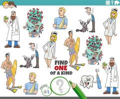 one of a kind game with health care and medical topics vector