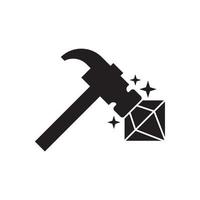 icono de vector de martillo y diamante para aplicaciones y sitios web