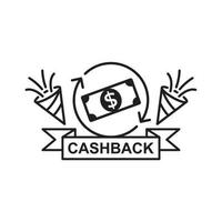 cashback icon, money back, cash back rebate, Financial services, savings account. mobile payments for purchases vector