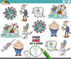 one of a kind game with healthcare and medical topics vector