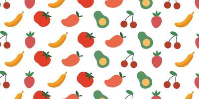 ilustración de patrones de frutas tropicales en lindo y simple para diseño de fondo vector
