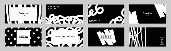 Set of luxury black business card template design vector