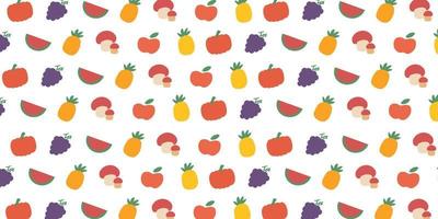 ilustración de patrones de frutas tropicales en lindo y simple para diseño de fondo vector