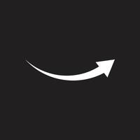 eps10 white vector curved or directional arrow icon isolated on black background. indicated or pointer arrow symbol in a simple flat trendy modern style for your website design, logo, and mobile app