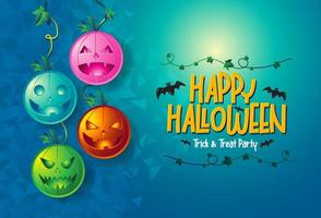 diseño de fondo de celebración de fiesta de diversión de feliz halloween. elementos de halloween, noche de halloween vector